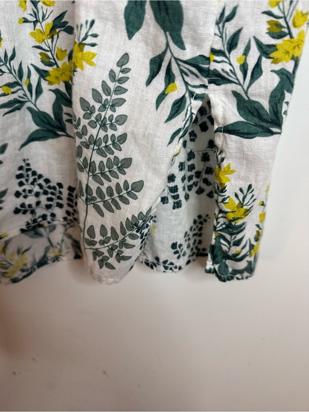 Cynthia Rowley Button-Front Tunic w/ Green, White, Yellow Floral PrintSz 3X Line - Picture 5 of 6
